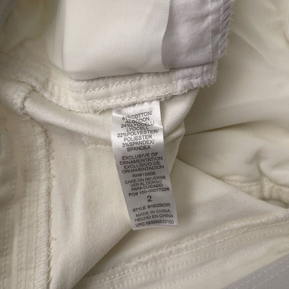 Democracy Ab Solution Stretch Side Zip Boyfriend Jeans White 8.5" Rise Womens‎ 2 - Picture 4 of 12